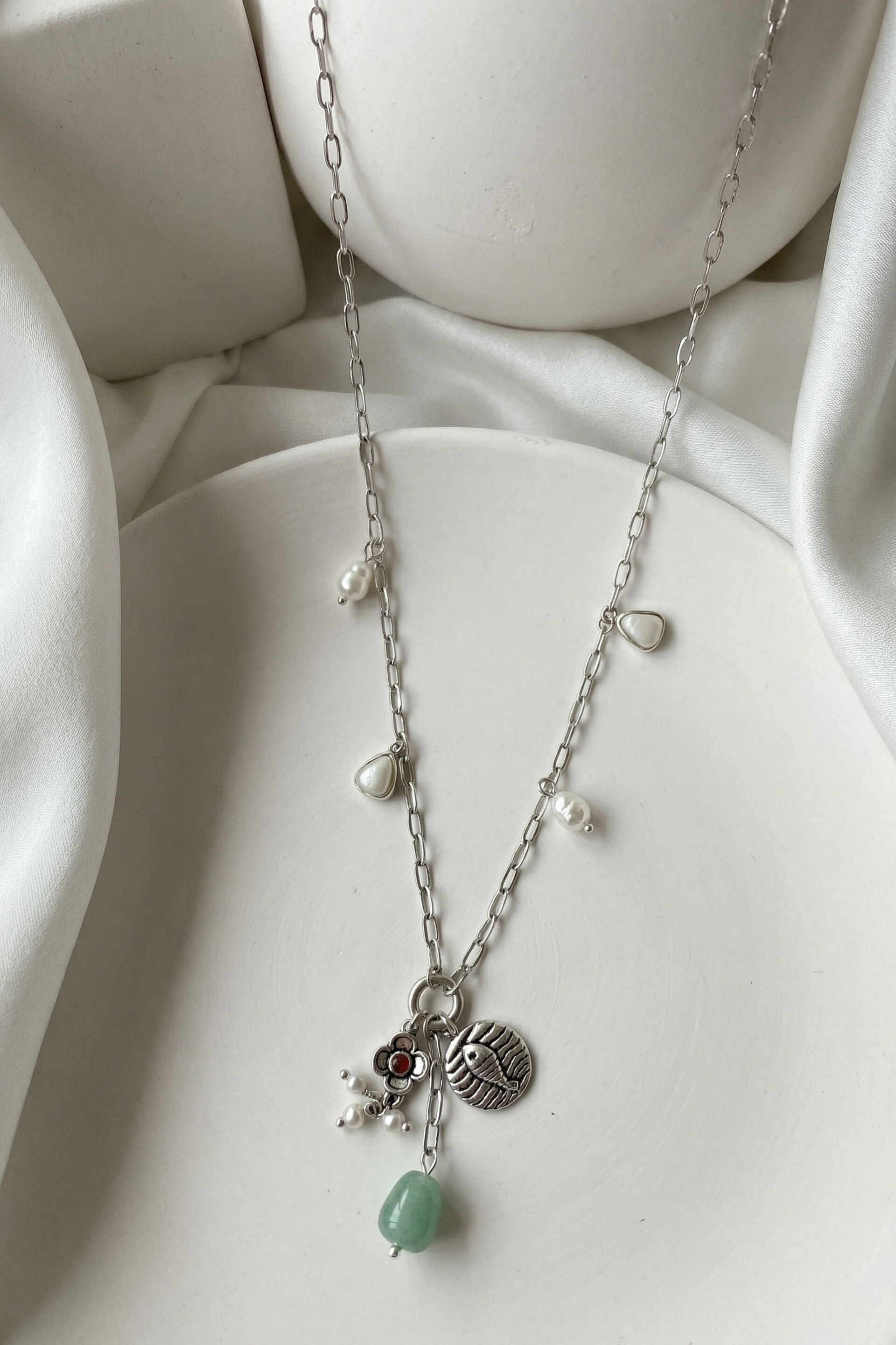 Fish Motif Charm Necklace, , image 2